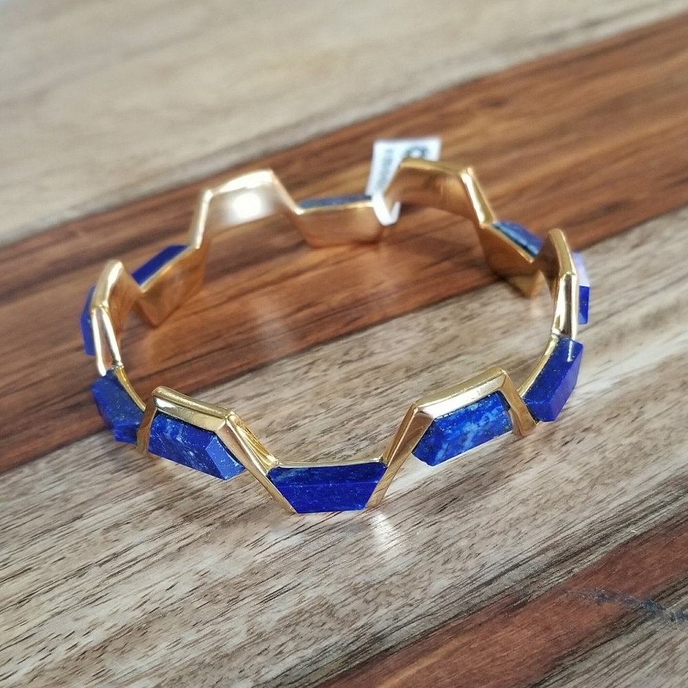 Isharya Abstract Mughal Blue Lapis & Gold Bracelet
